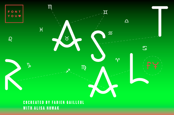 Displaying the beauty and characteristics of the Astral FY font family.