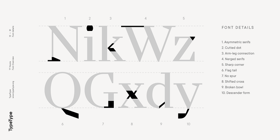 TT Nooks Script is a complementary family designed to harmoniously extend the main family and expand its scope.