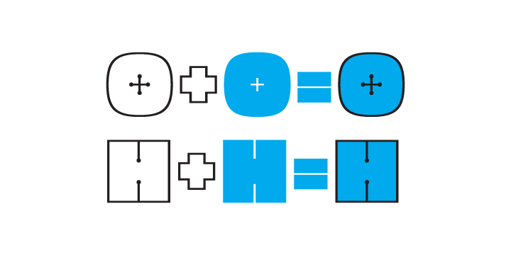 Quadratish font family example.