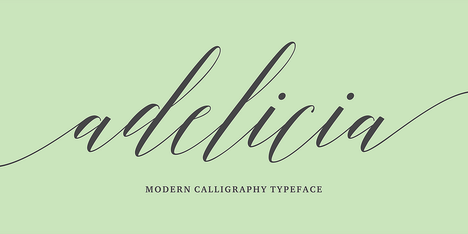 Displaying the beauty and characteristics of the Adelicia Script font family.