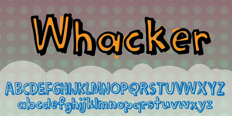 Displaying the beauty and characteristics of the Whacker font family.