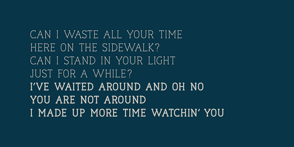 Naive Line font family sample image.