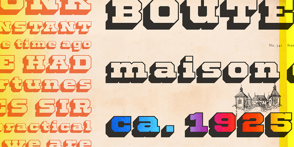 Standard Shaded font family sample image.