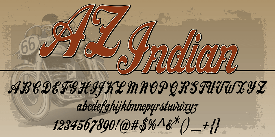 AZ Indian font is inspired from the original early 1900