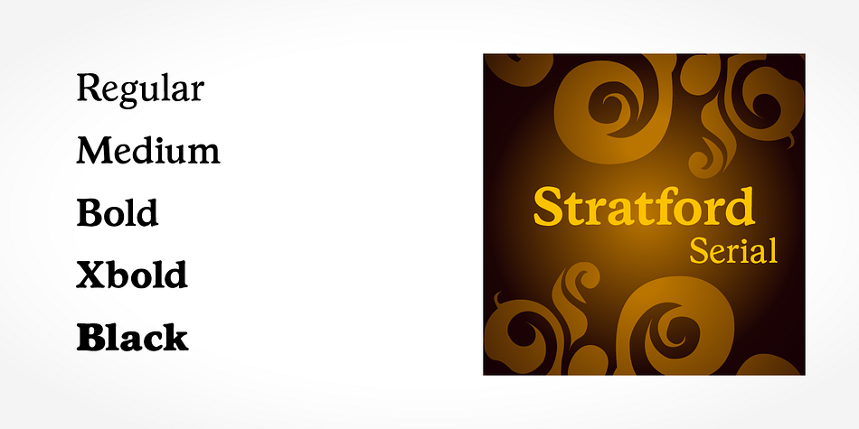 Highlighting the Stratford Serial font family.