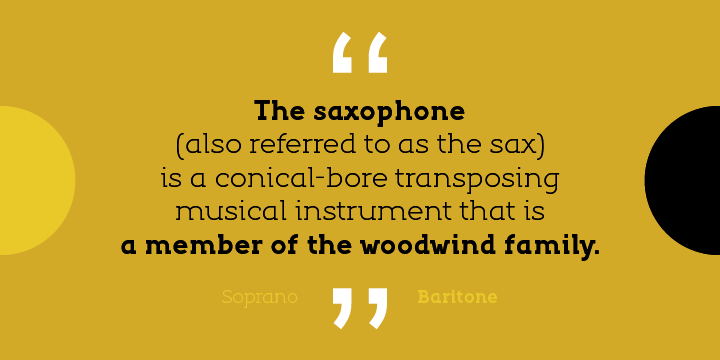 Displaying the beauty and characteristics of the Saxophone font family.