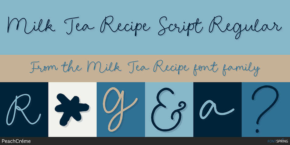 Milk Tea Recipe Script Regular Font