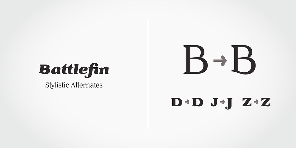 Battlefin font family example.