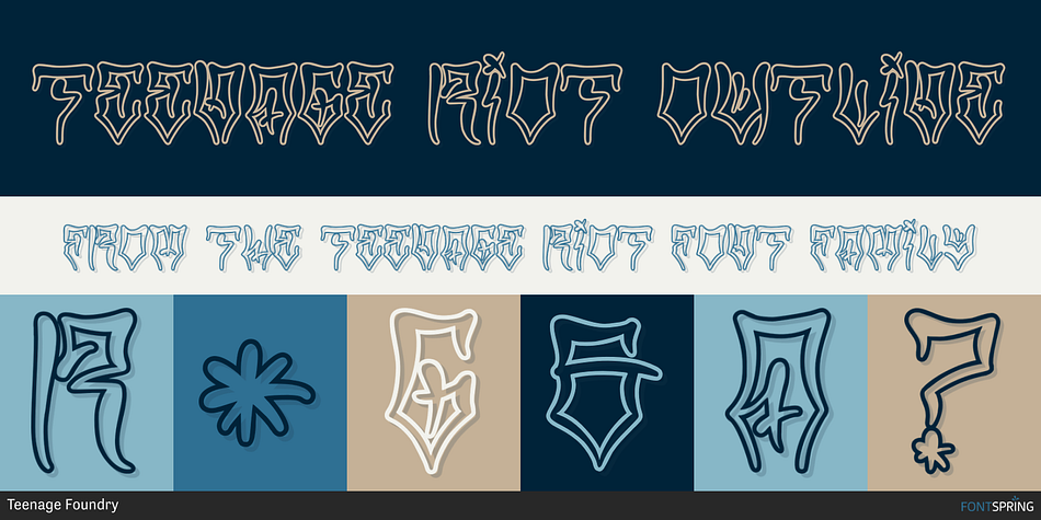 Teenage Riot Outline Font