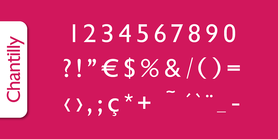 Chantilly Serial font family example.