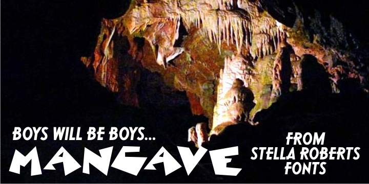 Mancave SRF is the perfect font for the ultimate party Neanderthal.