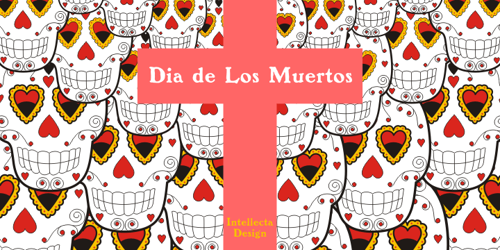 Displaying the beauty and characteristics of the Dia de los Muertos font family.