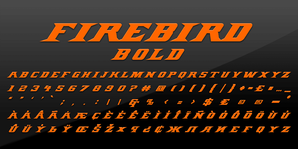 Firebird font family example.