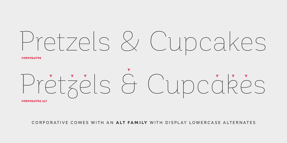 Corporative was created by Latinotype Team and developed by Javier Quintana and César Araya, under the supervision of Luciano Vergara, Miguel Hernández and Daniel Hernández.