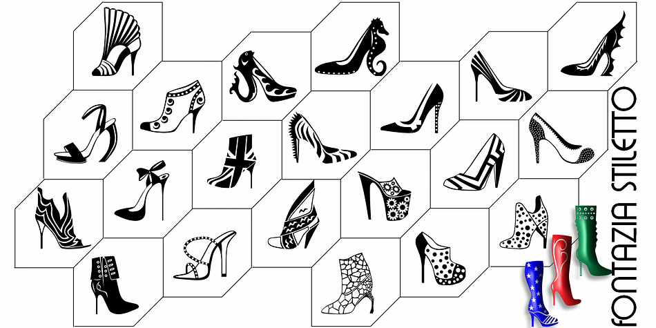 The Fontazia Stiletto font was inspired by my personal obsession with shoes.