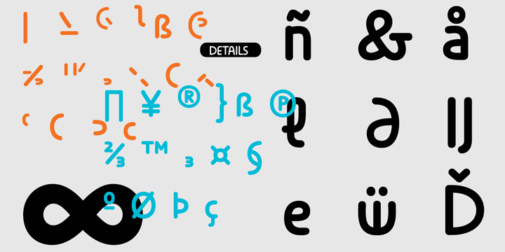 The whole type family has a playful and simple look with rounded stroke endings as well as long ascenders.