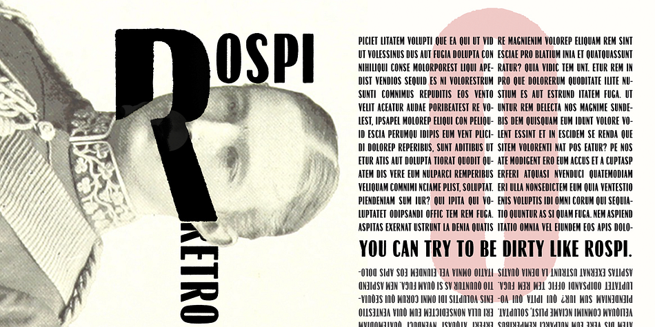 Emphasizing the popular Rospi font family.