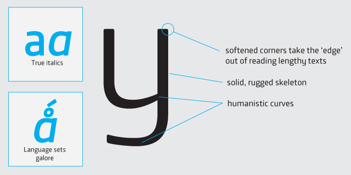 True italics, affordable pricing, detailed hinting, multiple language support and webfont licensing options ensure that users get the absolute most out of the Entity family.