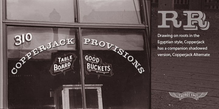 Displaying the beauty and characteristics of the Copperjack Pro font family.