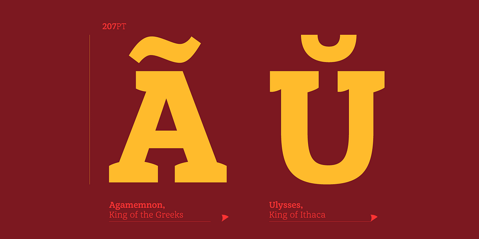 Achille II FY font family example.