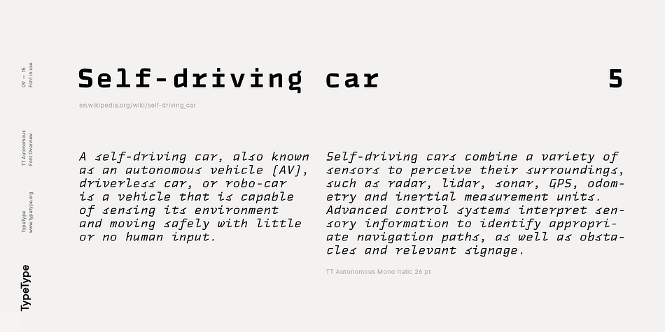 TT Autonomous, Commercial Fonts