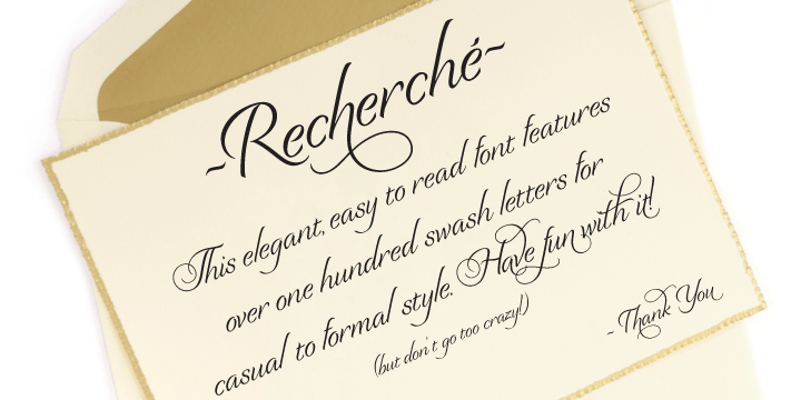 Emphasizing the favorited Recherche font family.